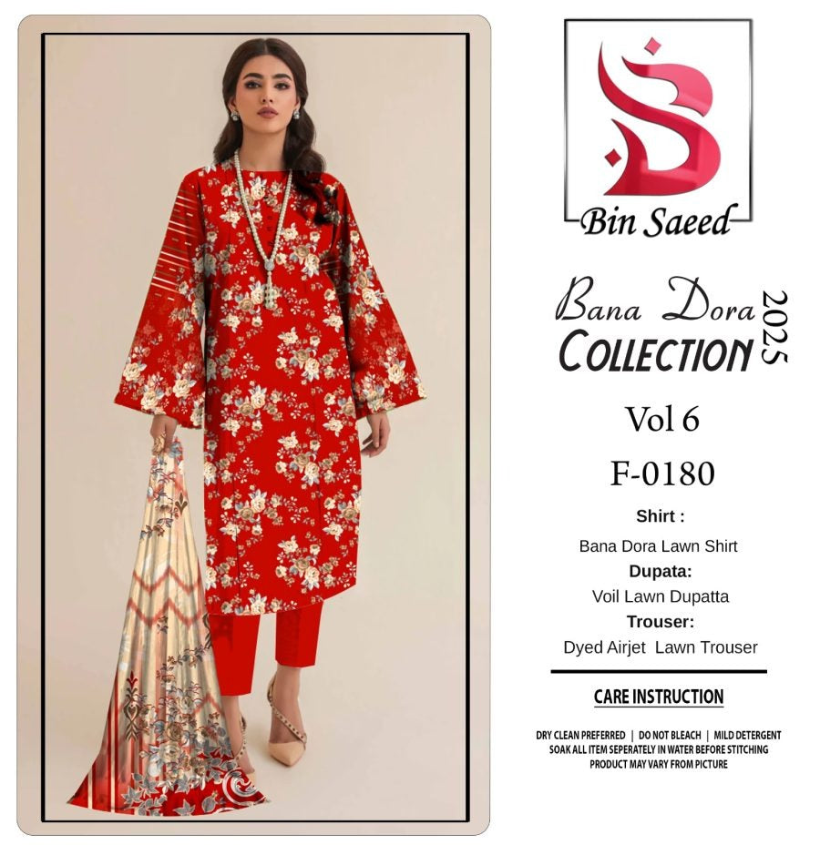Bin saeed Bana Dora 3 Piece Lawn 06