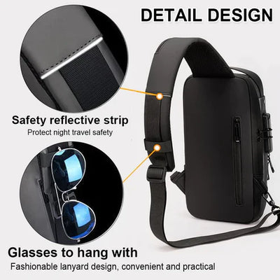 Chest Bag Multifunction Crossbody Sport Running Travel Sling Pack Anti-theft For Men