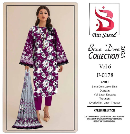 Bin saeed Bana Dora 3 Piece Lawn 08